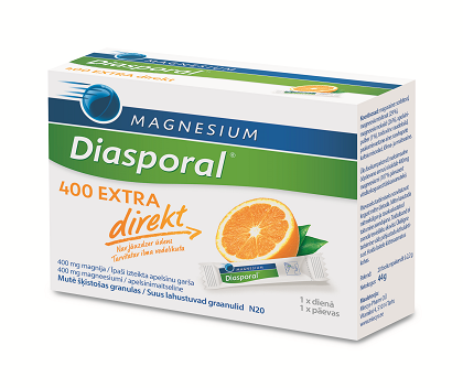 Toidulisand magusainega, Magnesium-Diasporal® 400 EXTRA direkt suus lahustuvad graanulid